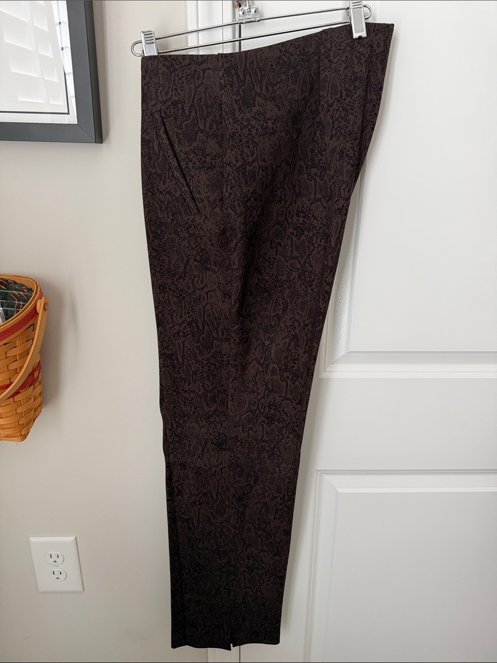 Chico's Dark Brown Snake Print Ponte Pants